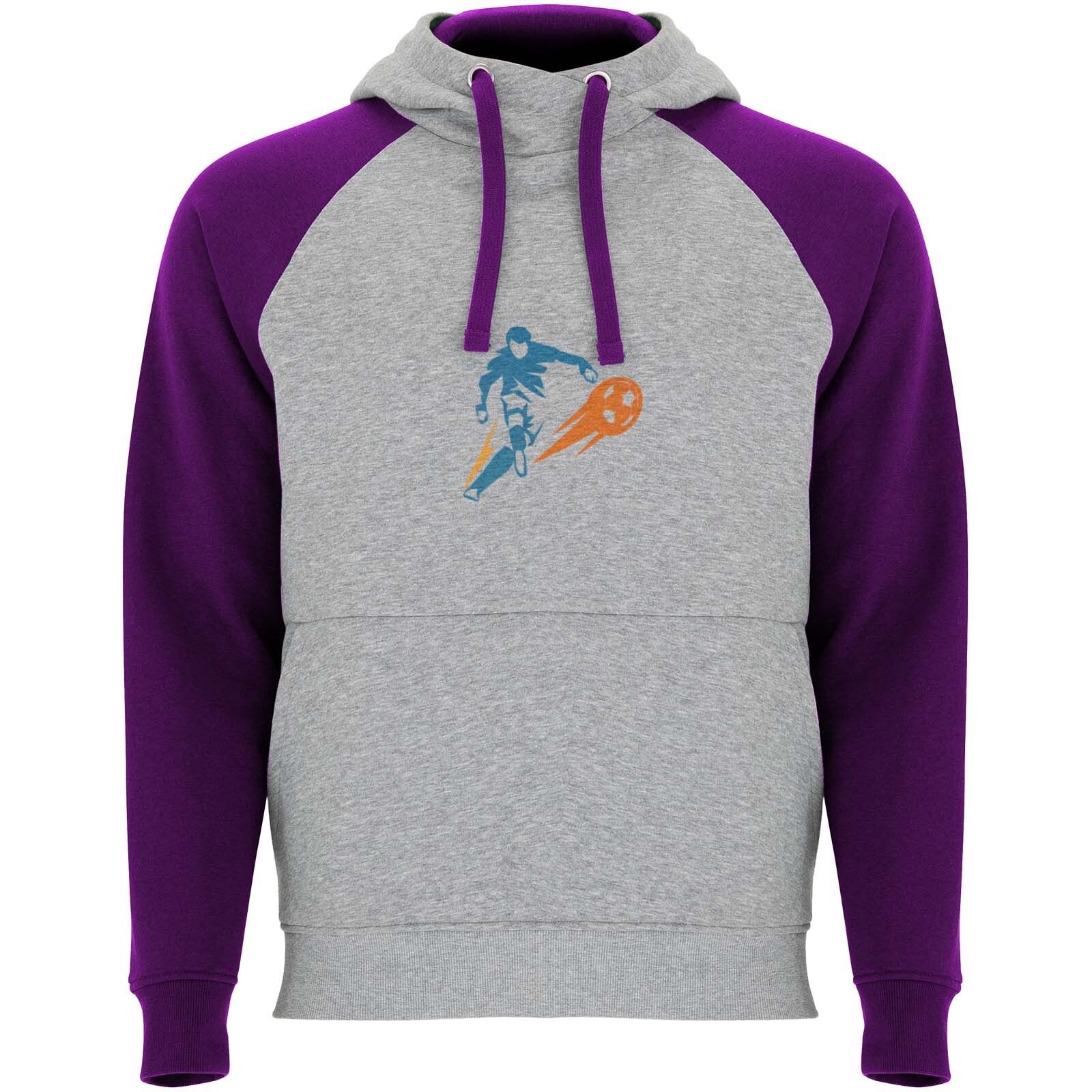 Badet zweifarbiger Kapuzenpullover für Kinder  - heather grau -  lila-641
