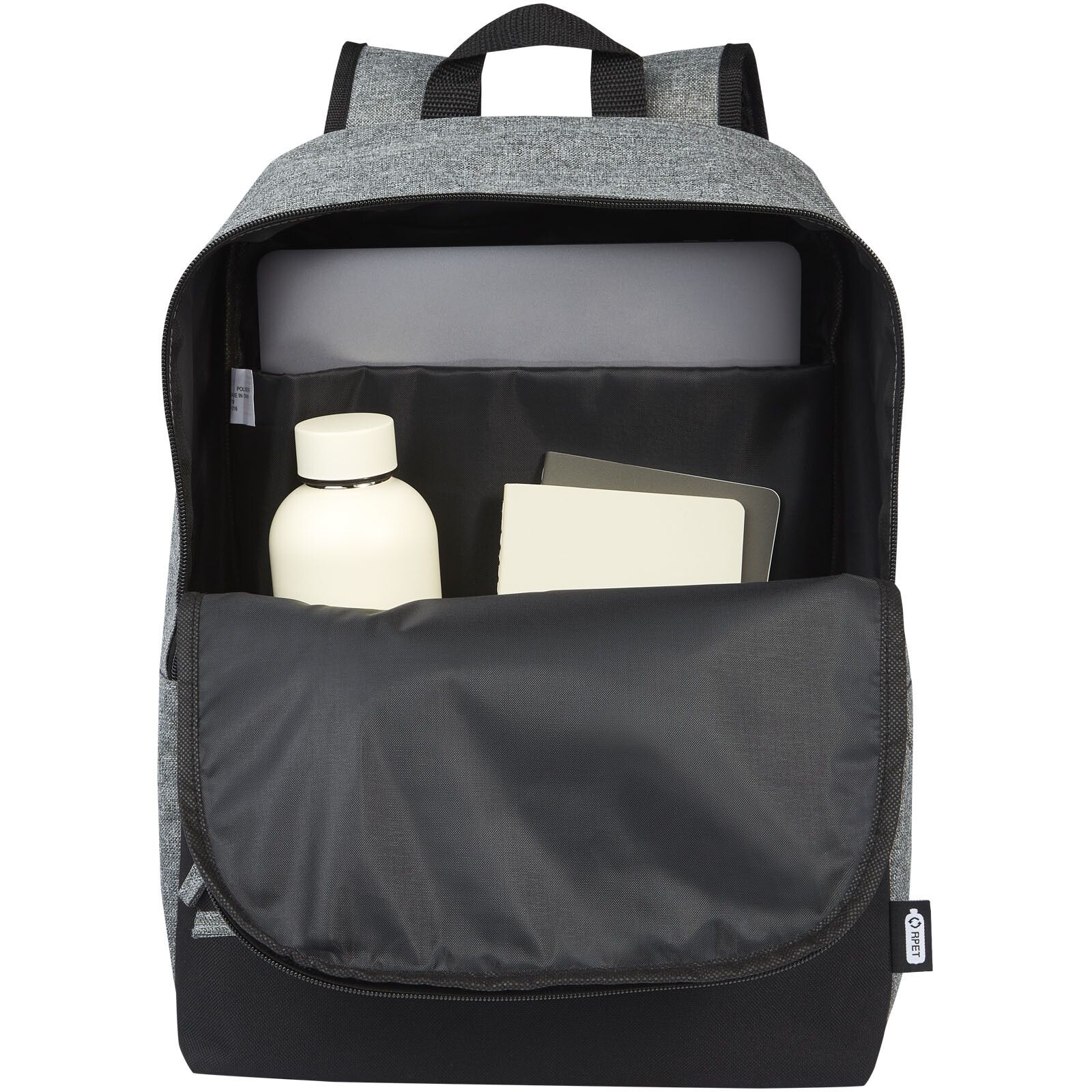 Reclaim 15" GRS recycelter Laptop Rucksack 14 L - schwarz -  heather grau-809