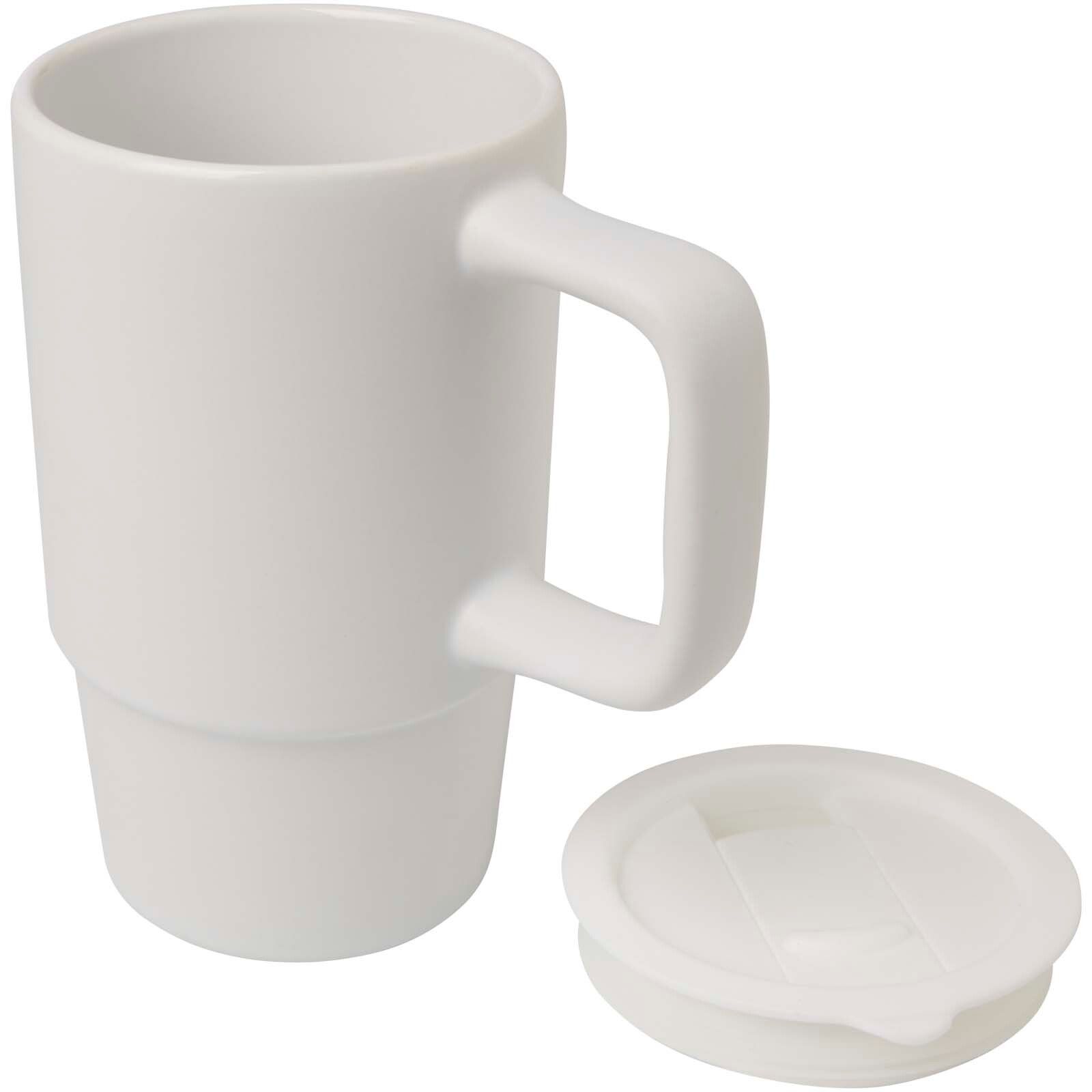 Carter 450 ml Keramiktasse mit Kunststoffdeckel - weiss-212
