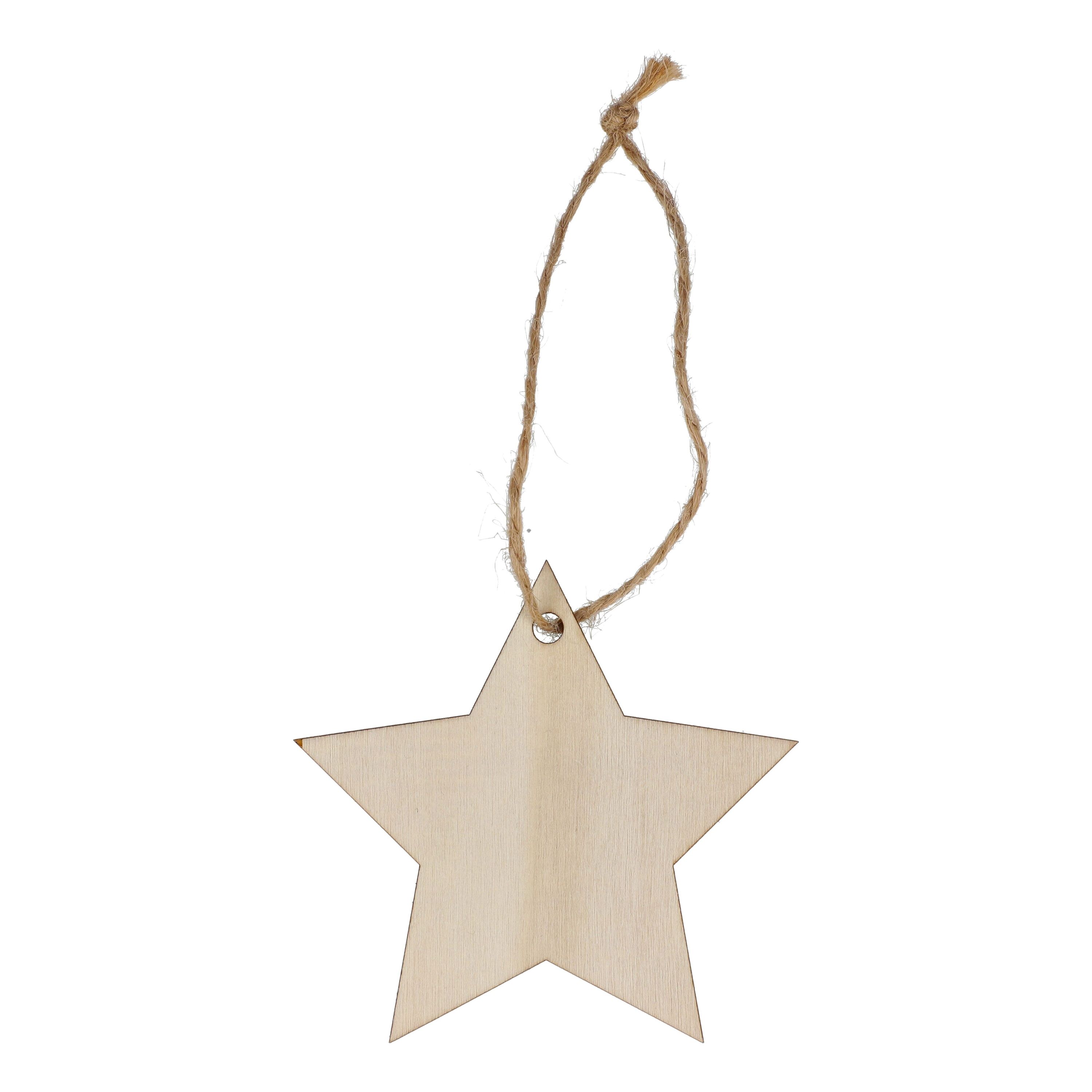 Sternförmiges Weihnachtsornament aus Holz  - natur-459