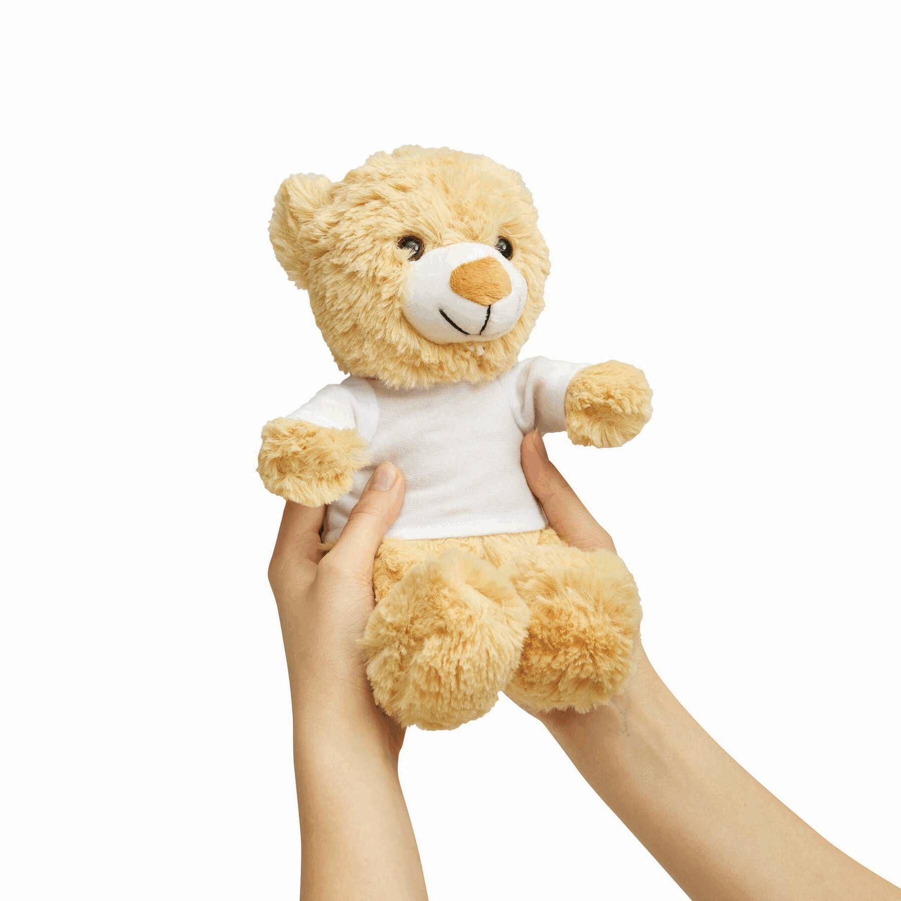 Plüsch-Bär ALEXANDER mit weißem T-Shirt (separat gepackt) - braun - weiß-394