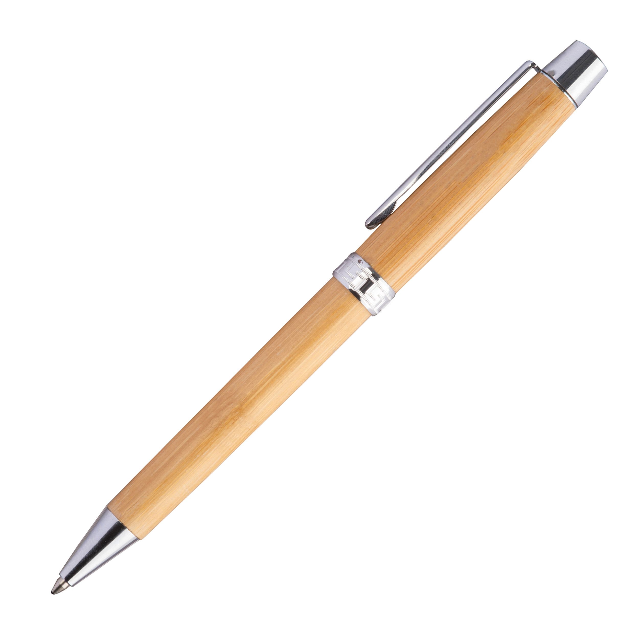 Bambus Drehkugelschreiber im Etui - beige-987
