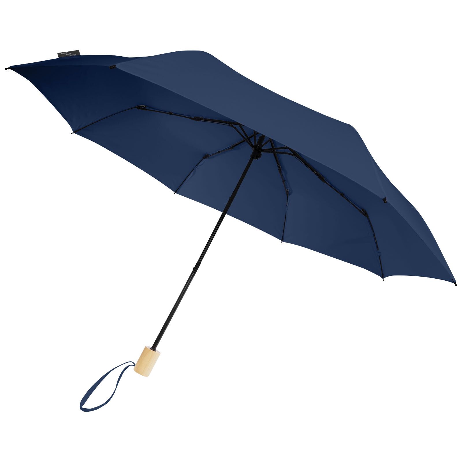 Birgit 21'' faltbarer winddichter Regenschirm aus recyceltem PET - navy-25