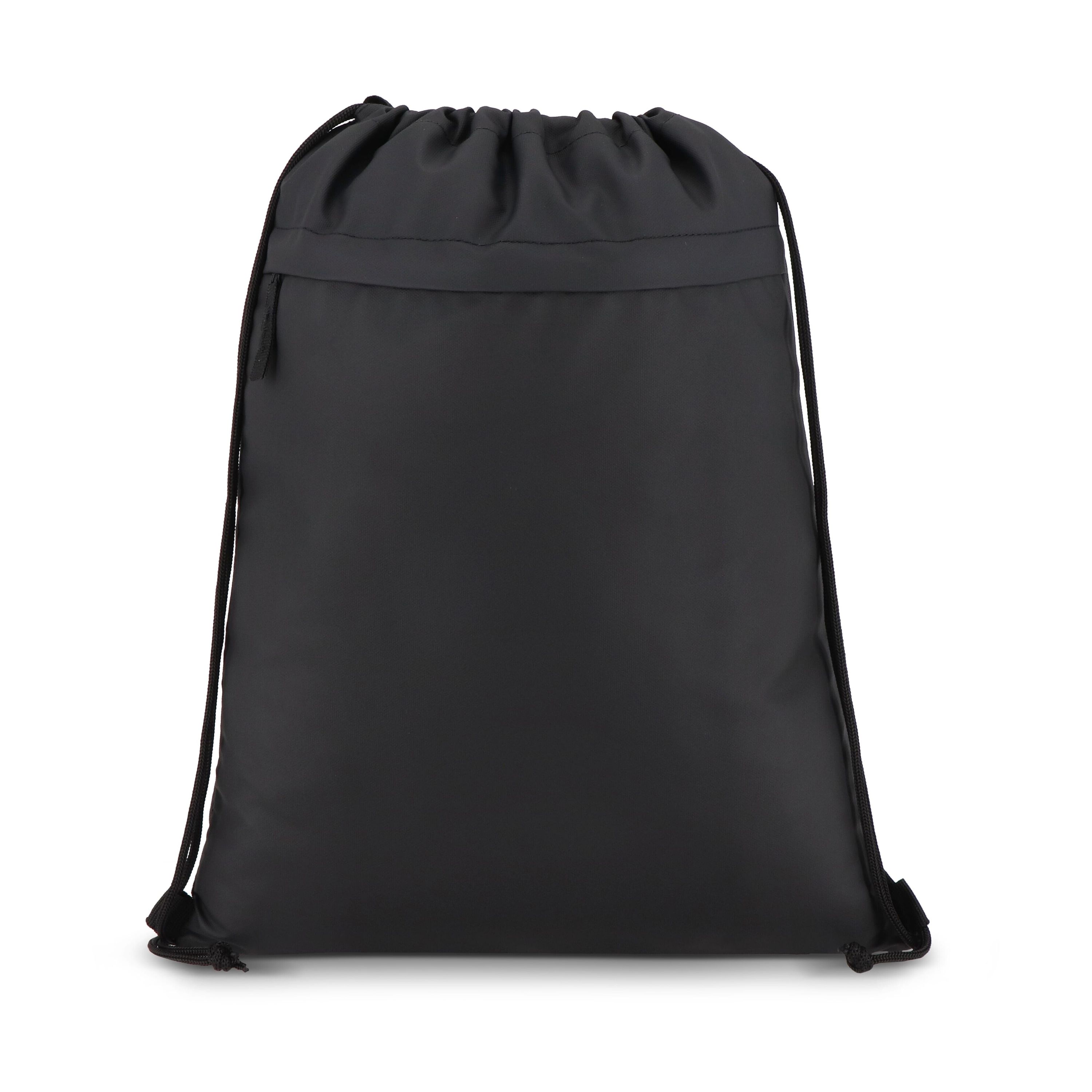 PU-beschichtete R-PET 600D Kordeltasche 33 x 42 cm - schwarz-215