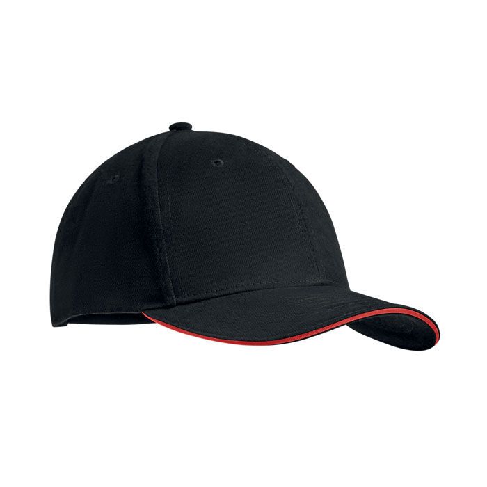 Baseball Kappe 6 Panels TEKAPO - schwarz - rot-940