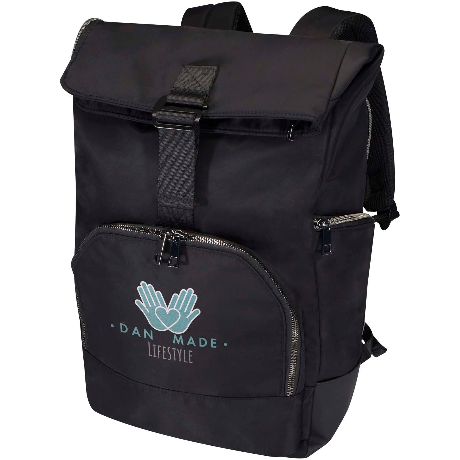 Rhine 15" Rolltop-Rucksack aus recyceltem GRS-Material 18 L - schwarz-793