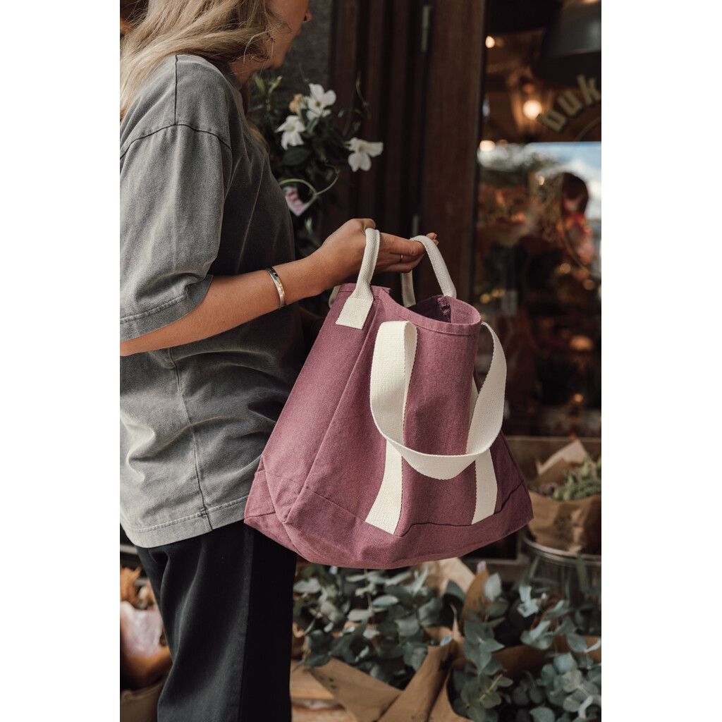 BEAU AWARE™ Strandtasche aus 400gr/m² recyceltem Canvas - maroon-339