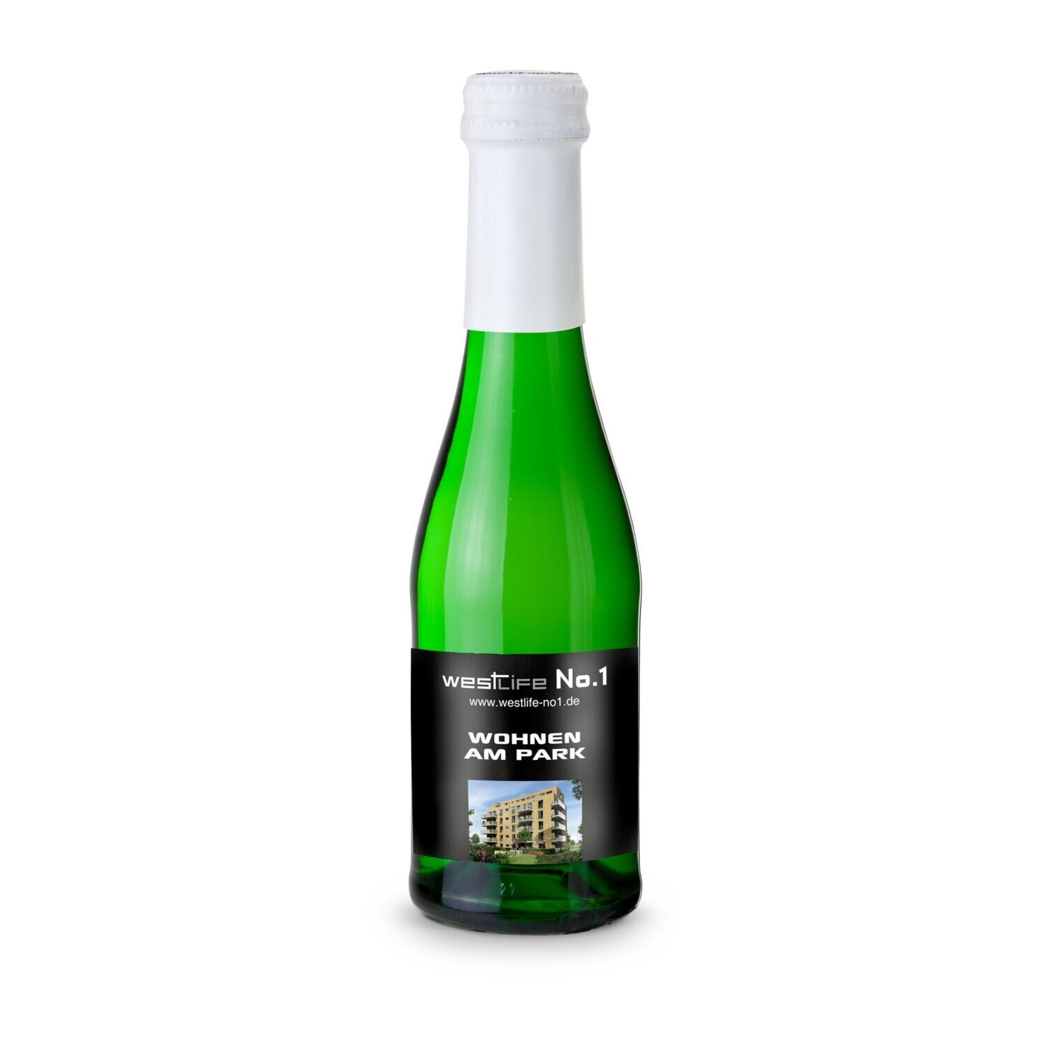 Sekt Cuvée Piccolo - Flasche grün, 0,2 l - Kapselfarbe Weiß-36