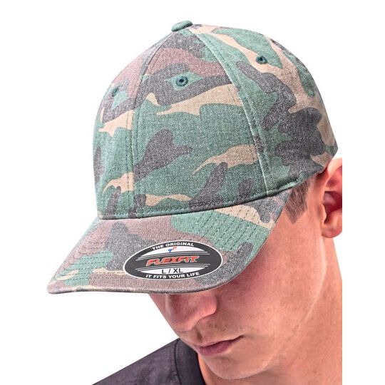 Flexfit Garmet Washed Camo Cap - green camo-873