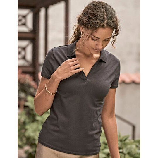 Women´s Luxury Stretch V-Neck Polo - black-791