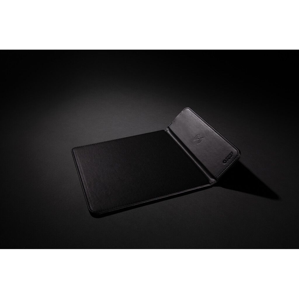 Swiss Peak RCS recyceltes 10W Wireless-Charging PU Mauspad - schwarz-771
