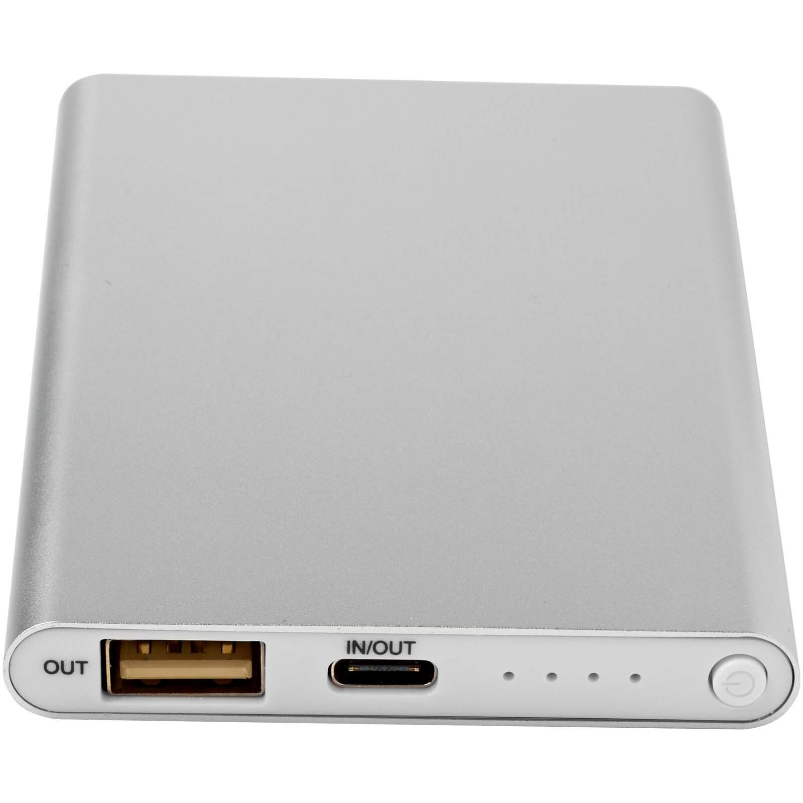 Pep 4000 mAh Type-C Powerbank aus recyceltem Aluminium  - silber-498
