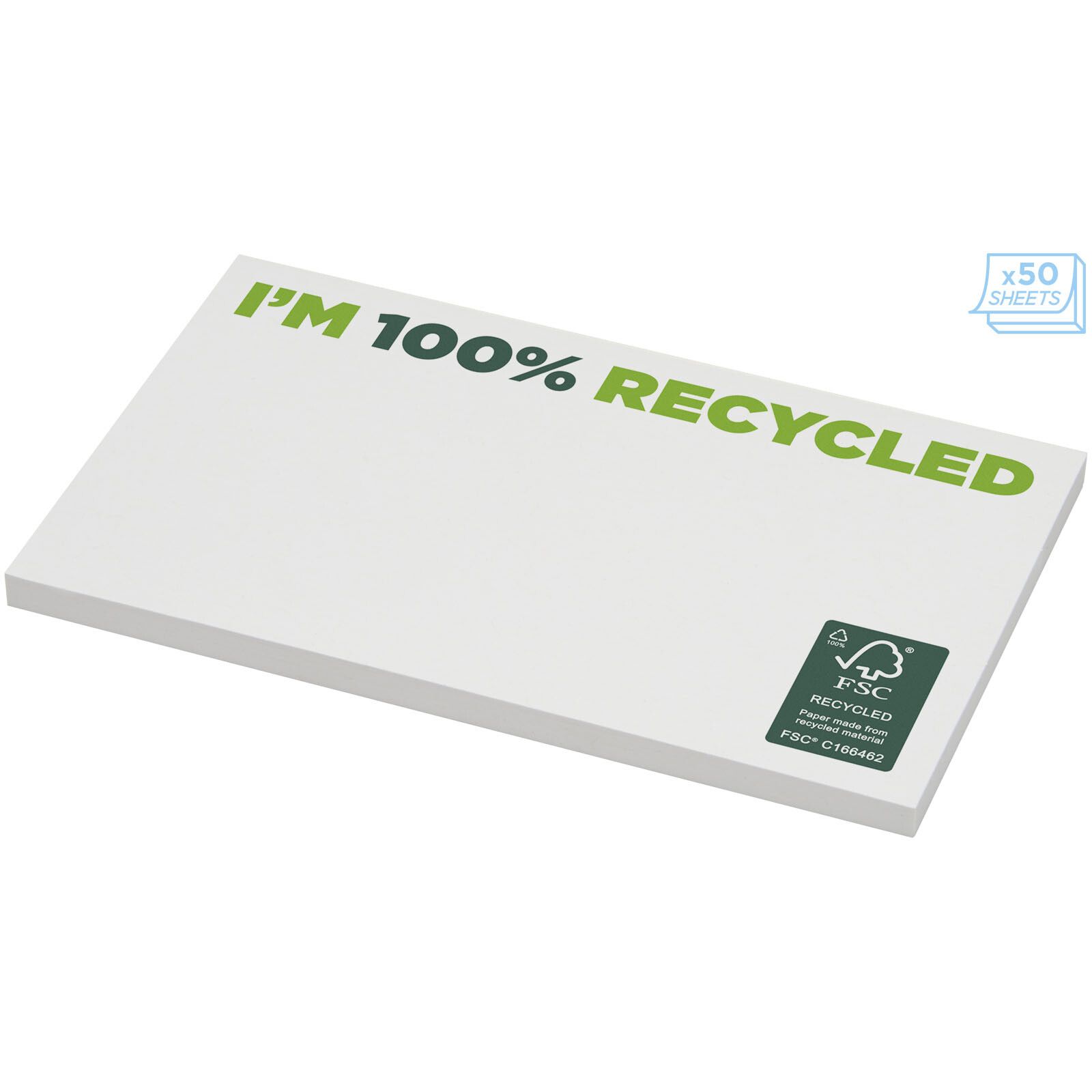 Sticky-Mate recycelte Haftnotizen 127 x 75 mm - weiss-546