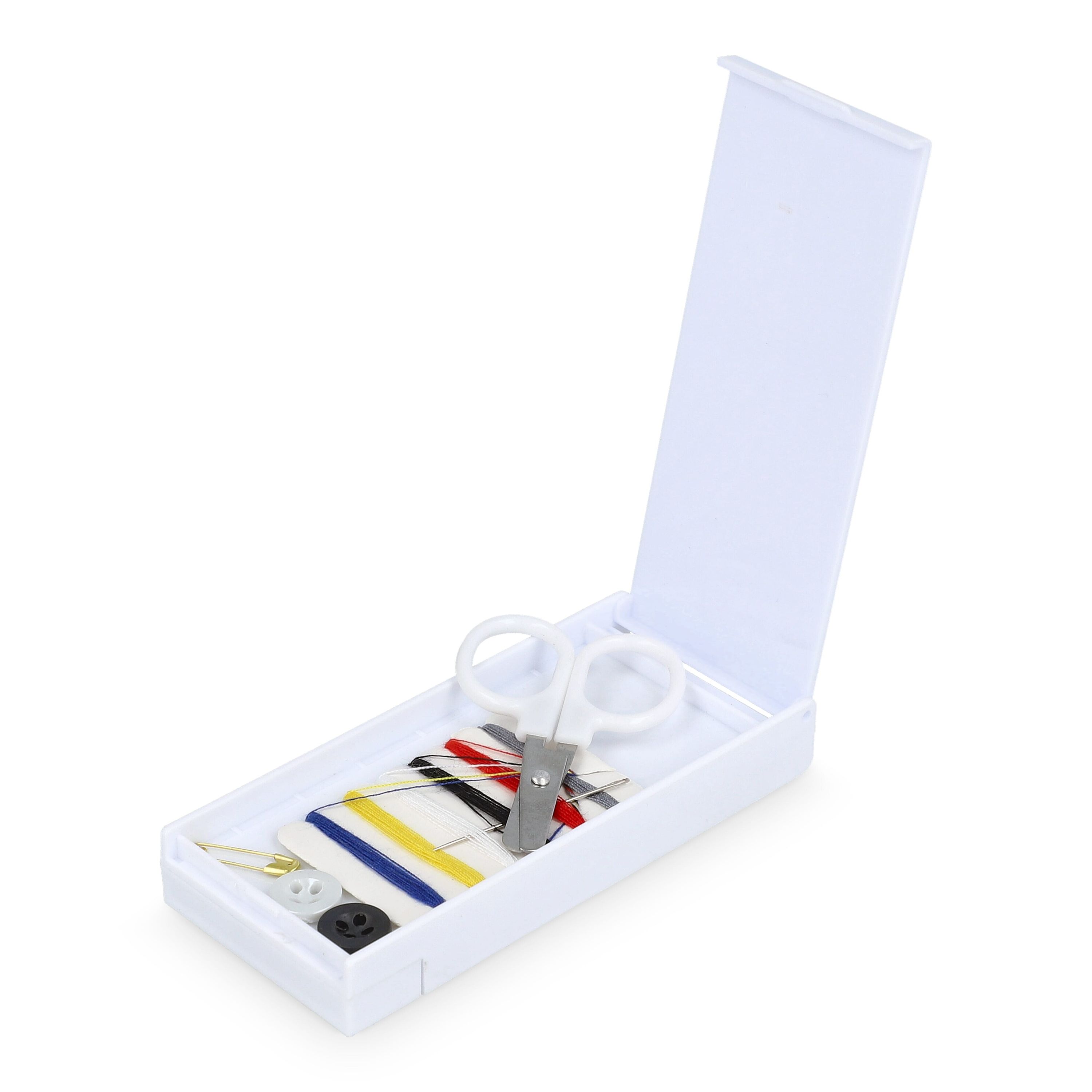 Reise-Näh- und Pflasterset in PP-Box - weiss-340