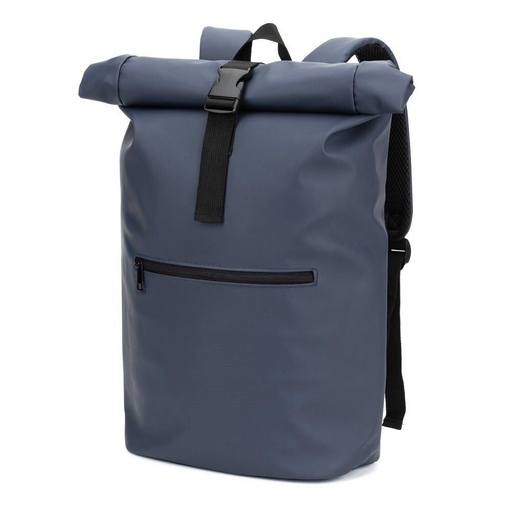 PORTLAND Roll-Top-Rucksack aus PU mit Laptopfach, 16“ - blau-913