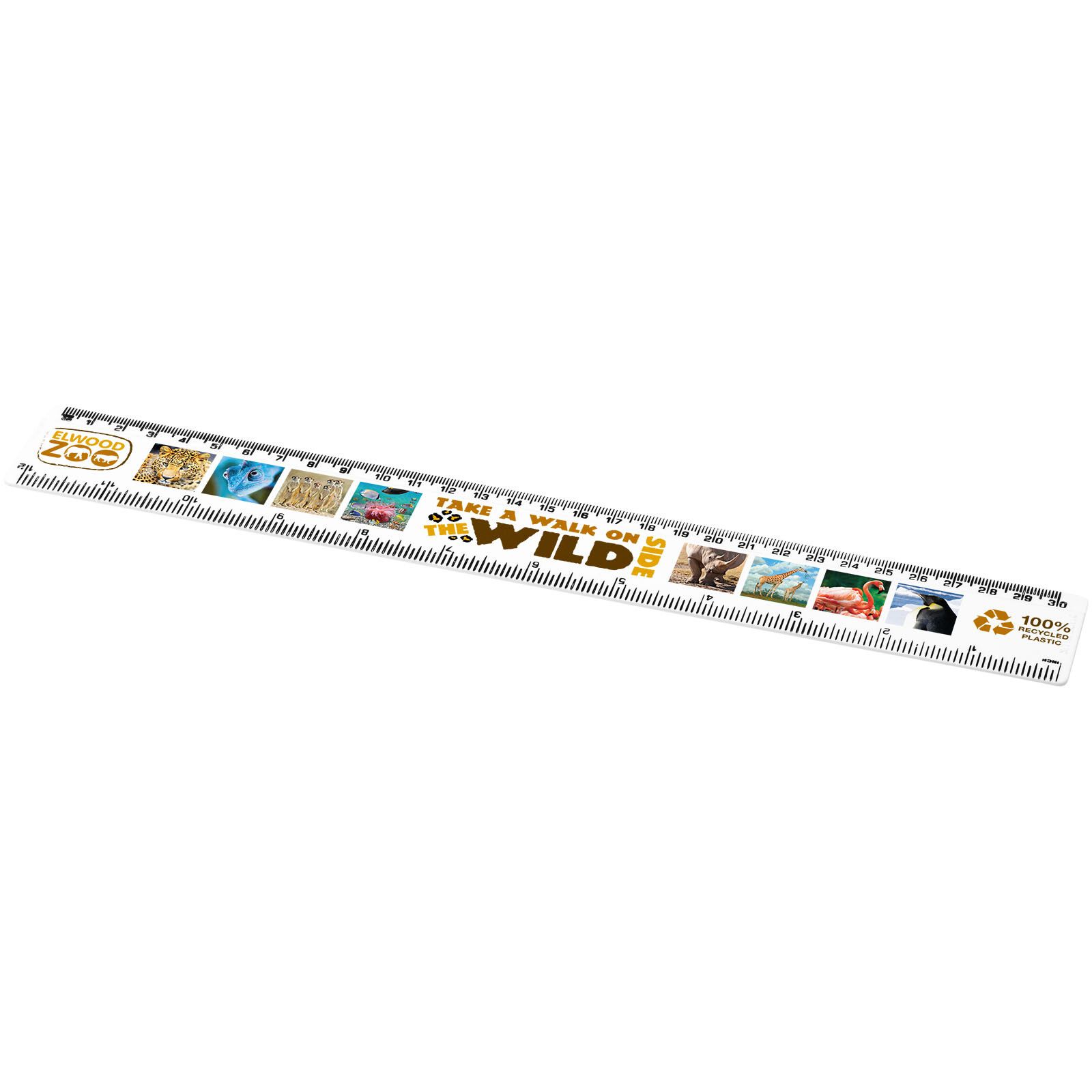 Refari 30 cm Lineal aus recyceltem Kunststoff - weiss-757