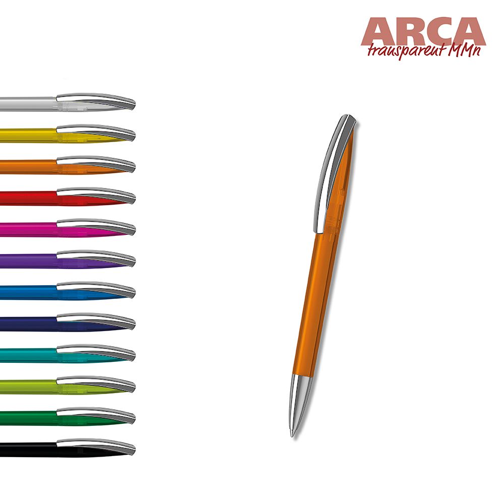 Drehkugelschreiber Arca transparent MMn - orange transparent-194