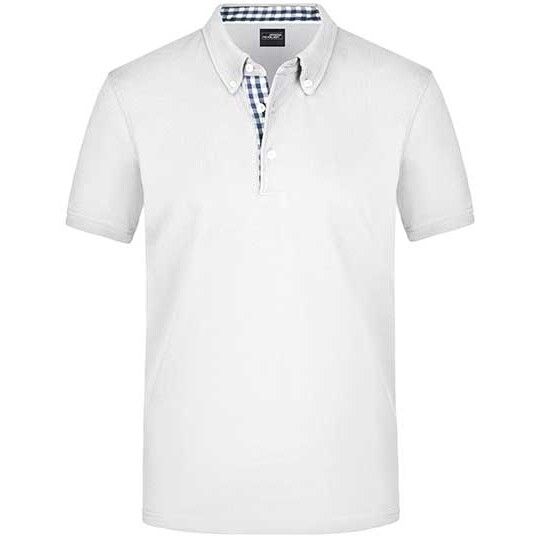 Men´s Plain Polo - white - navy - white-803
