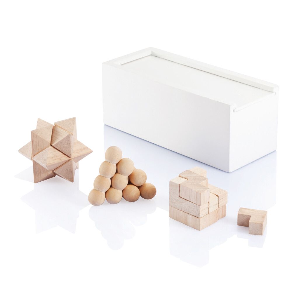 3-tlg. Denkspiel Set - weiß-875
