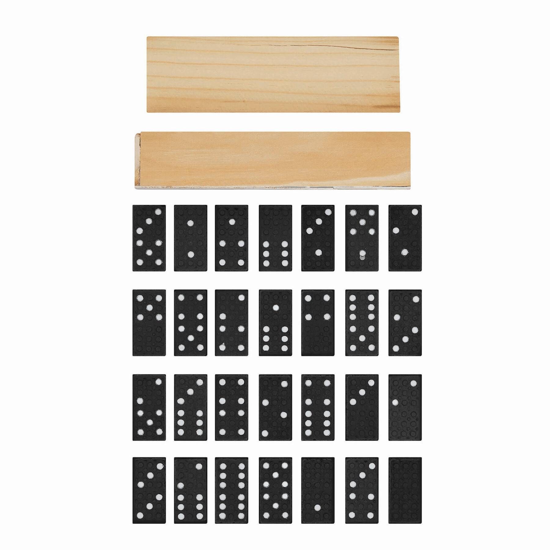 Klassisches Spiel DOMINO - holz - schwarz-212