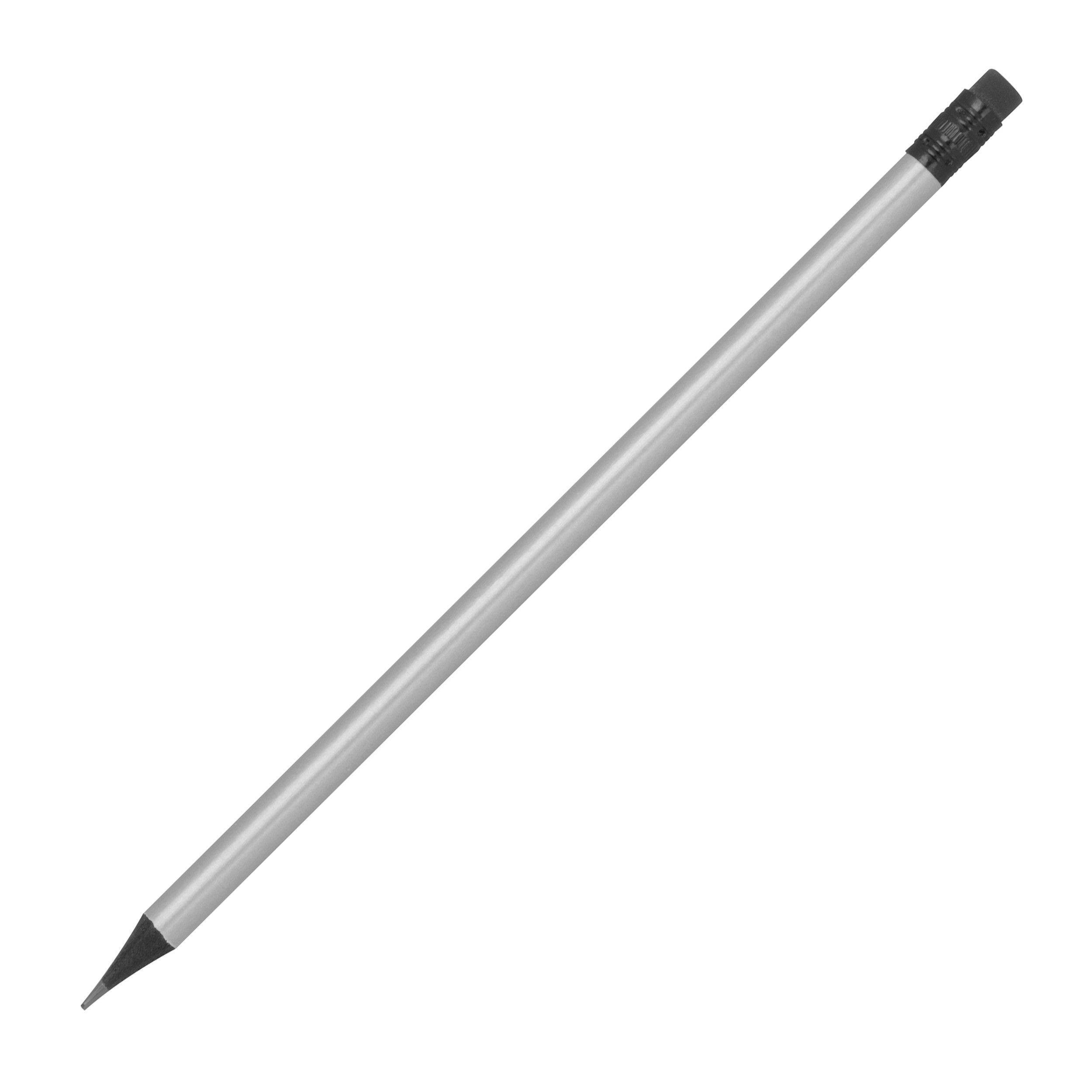 Bleistift mit Radiergummi in Metallic-Farben JAMES - silber-643