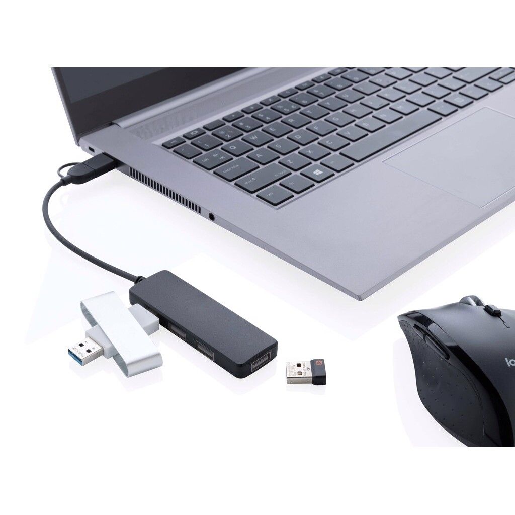 RCS recycelter USB-Hub mit Dual-Input - schwarz-31