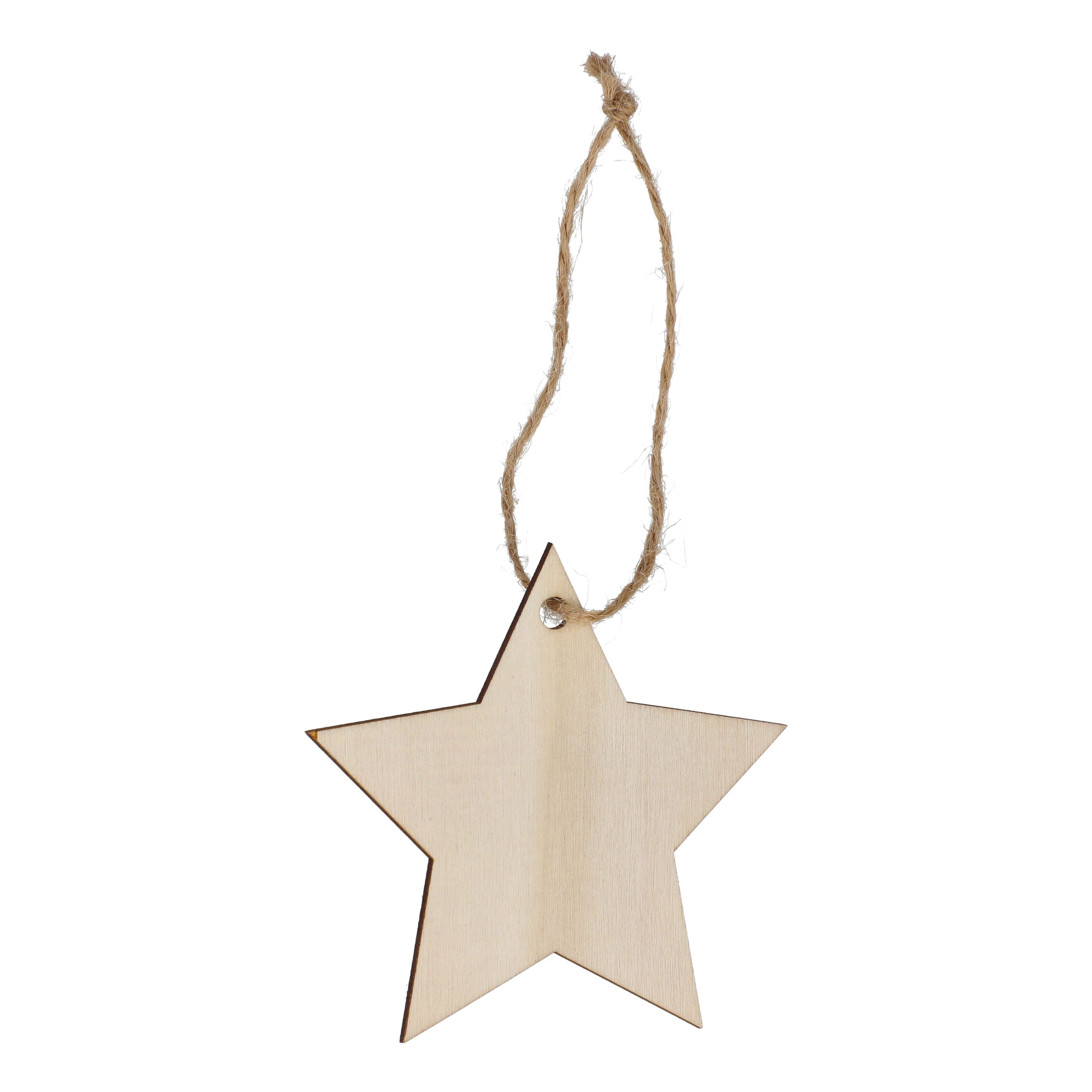 Sternförmiges Weihnachtsornament aus Holz  - natur-153