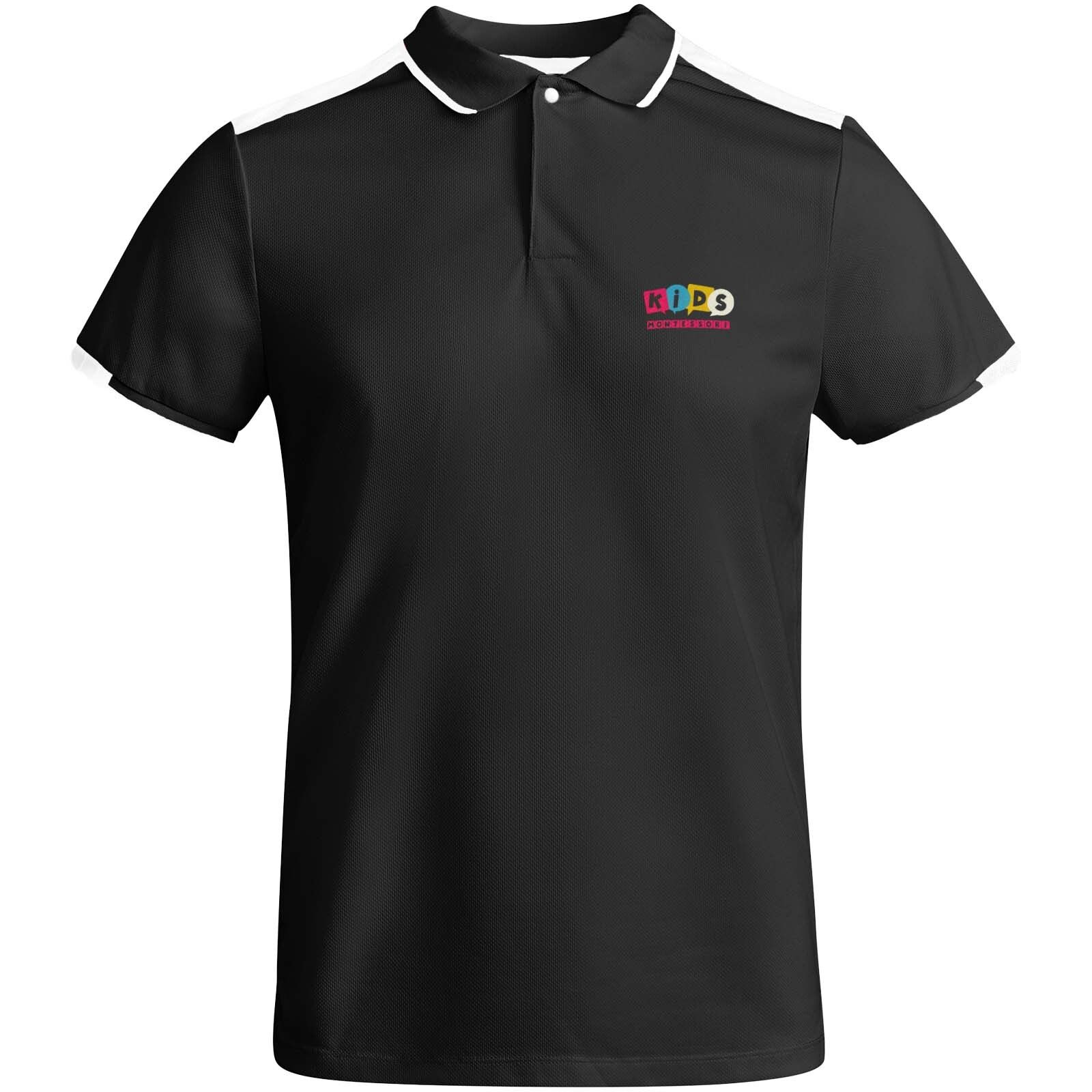 Tamil Sport Poloshirt für Kinder - schwarz -  weiss-560