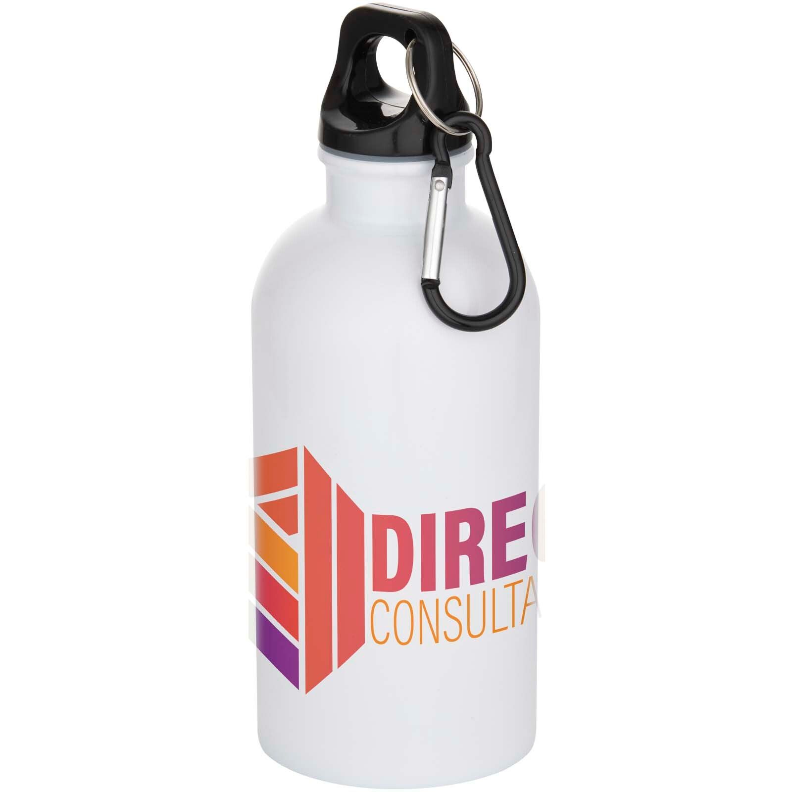 Oregon 400 ml RSC-zertifizierte einwandige Sublimation Trinkflasche aus recyceltem Edelstahl mit Karabinerhaken - weiss-182