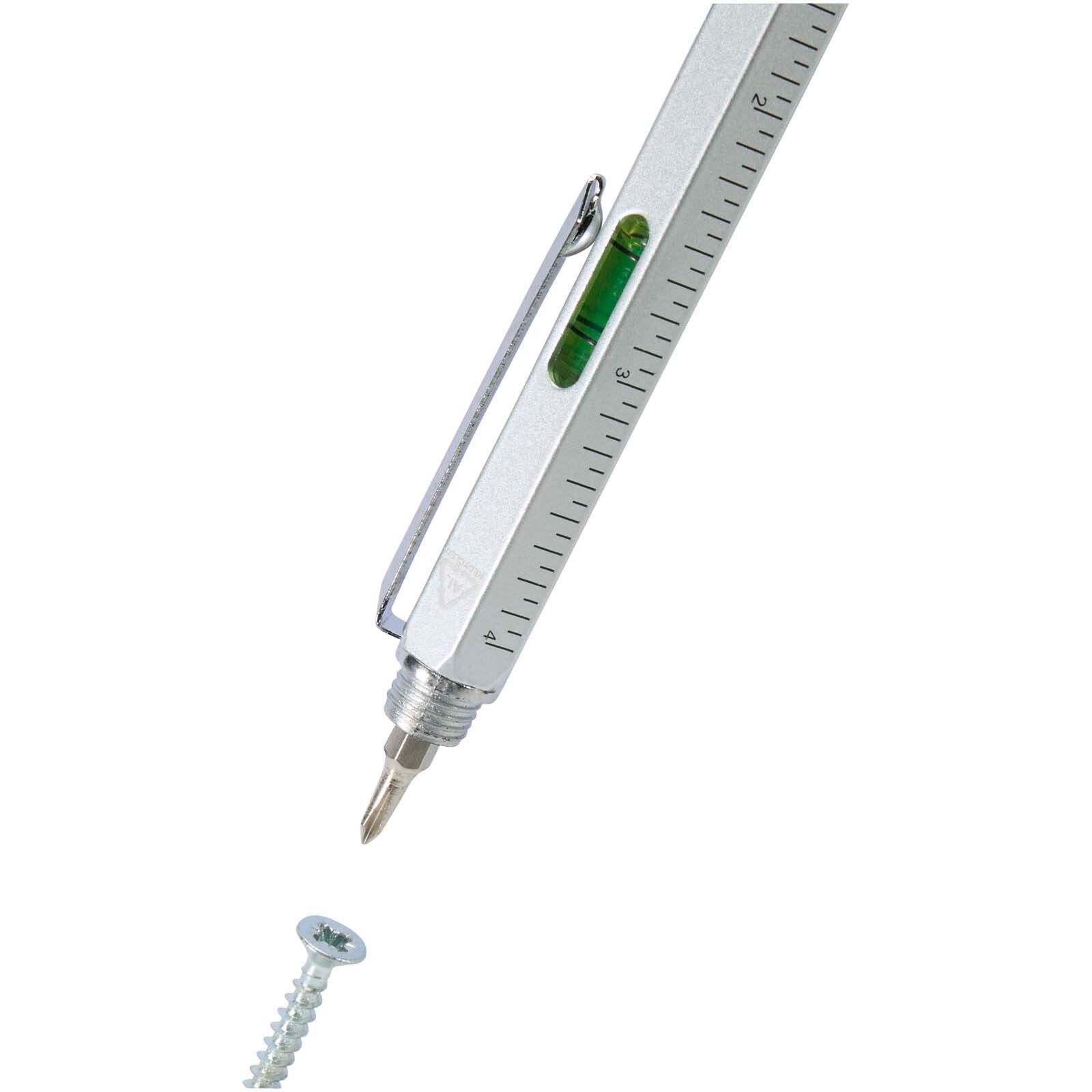 Dora Multifunktionsstift aus recyceltem Aluminium (schwarze Mine) - silber-982