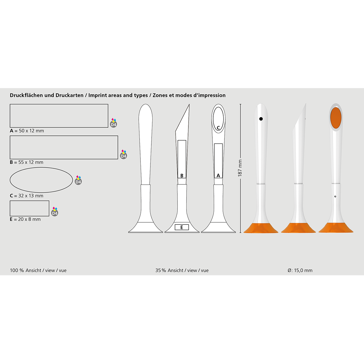 Stehkugelschreiber Deskpen matt - schwarz-387