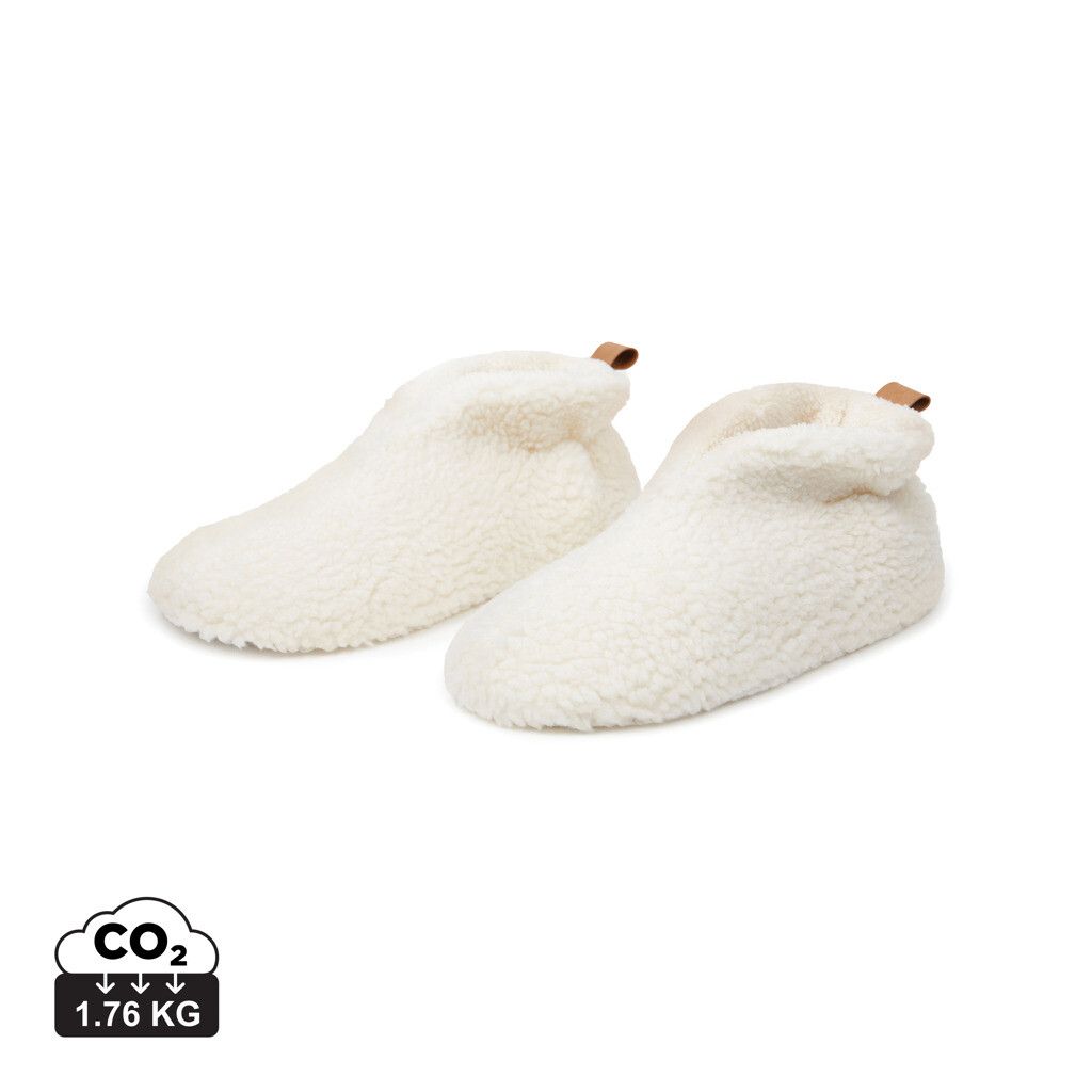 VINGA Santos kuschelige Hausschuhe aus RCS recyceltem PET - off white-856