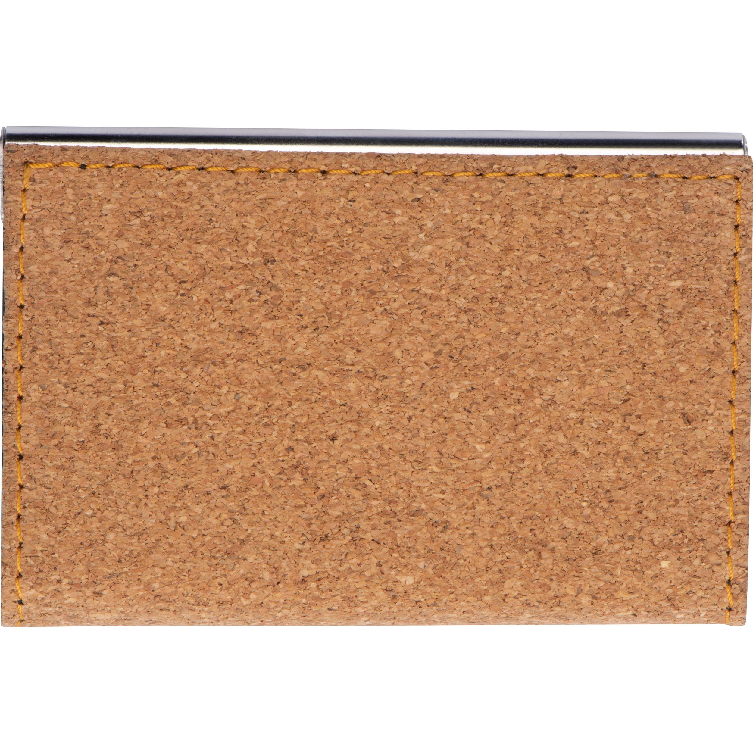 Visitenkarteneui aus Metall mit Korkdeckel - beige-200
