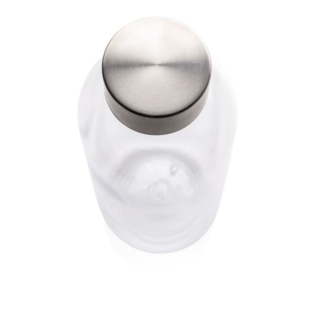 Auslaufsichere Trinkflasche mit Metalldeckel - transparent-116