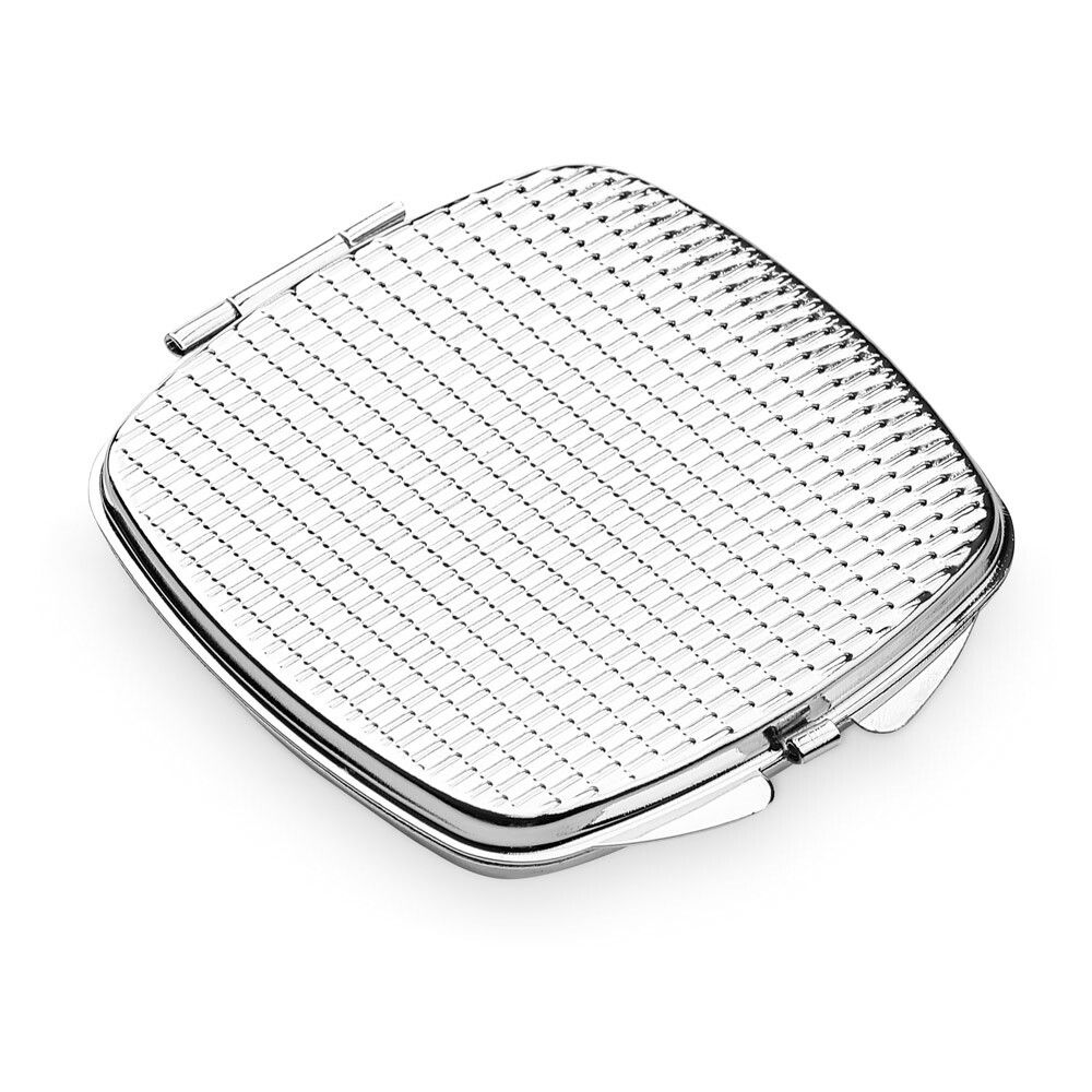 SHIMMER Doppelter Taschenspiegel aus Metall - silber-39