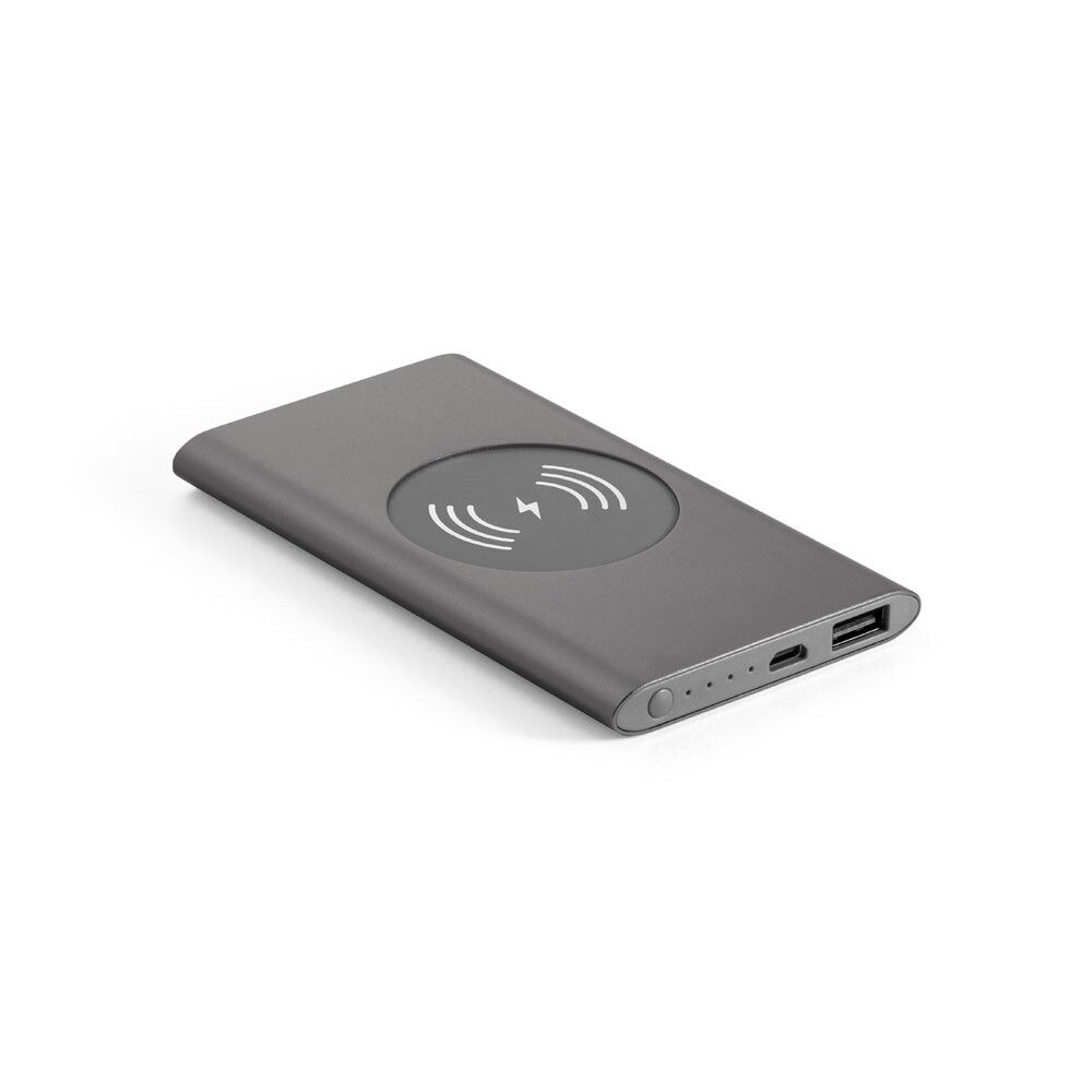 CASSINI Powerbank 4'000 mAh mit 5W Ladegerät aus recyceltem Aluminium - dunkelgrau-220