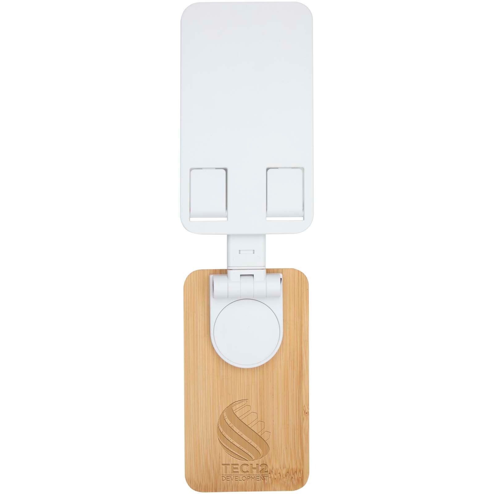 Alfirk Klappbare Smartphonehalterung  aus recyceltem Kunststoff mit Bambusdetails - weiss-341