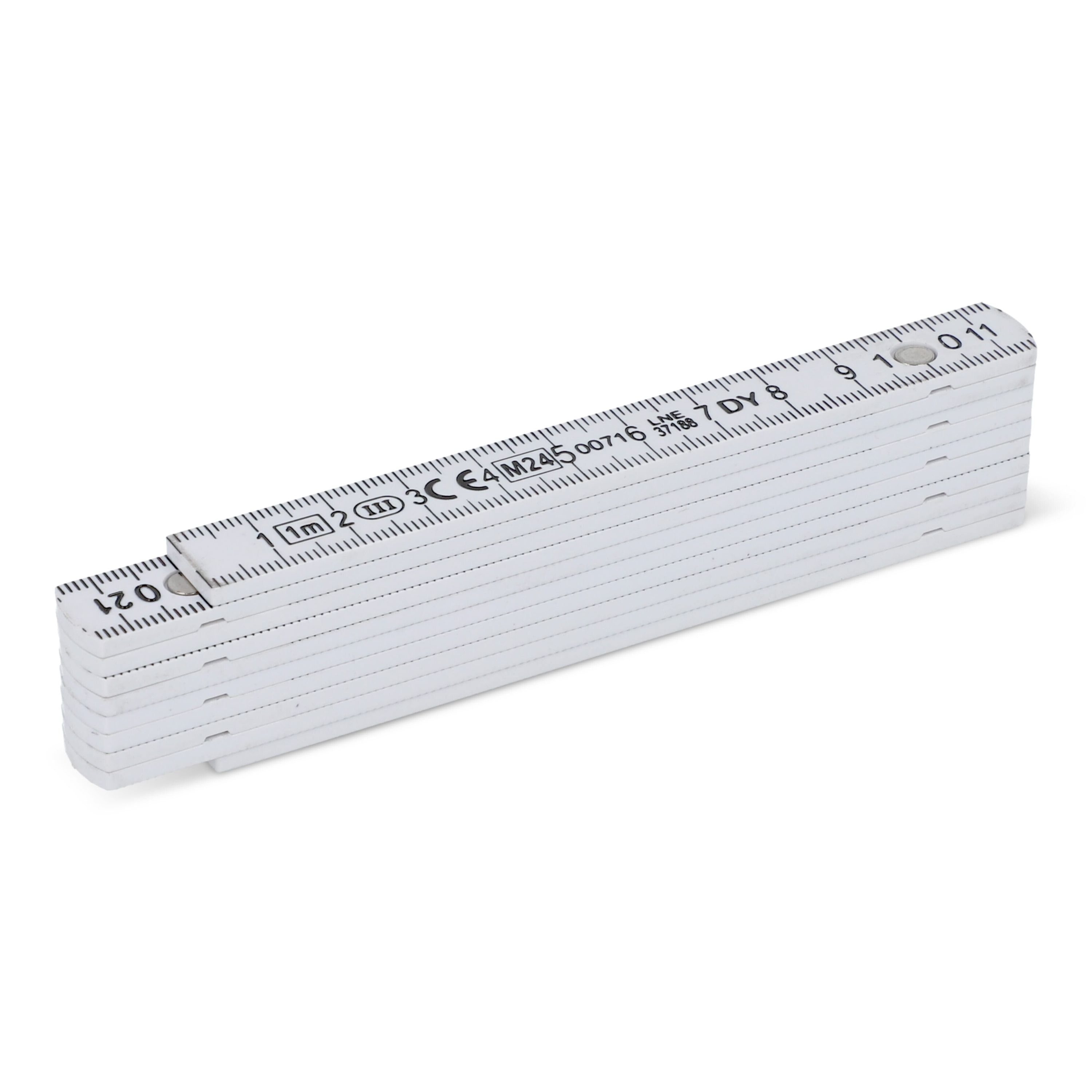Kalibrierter faltbarer Zollstock 1m - weiss-131