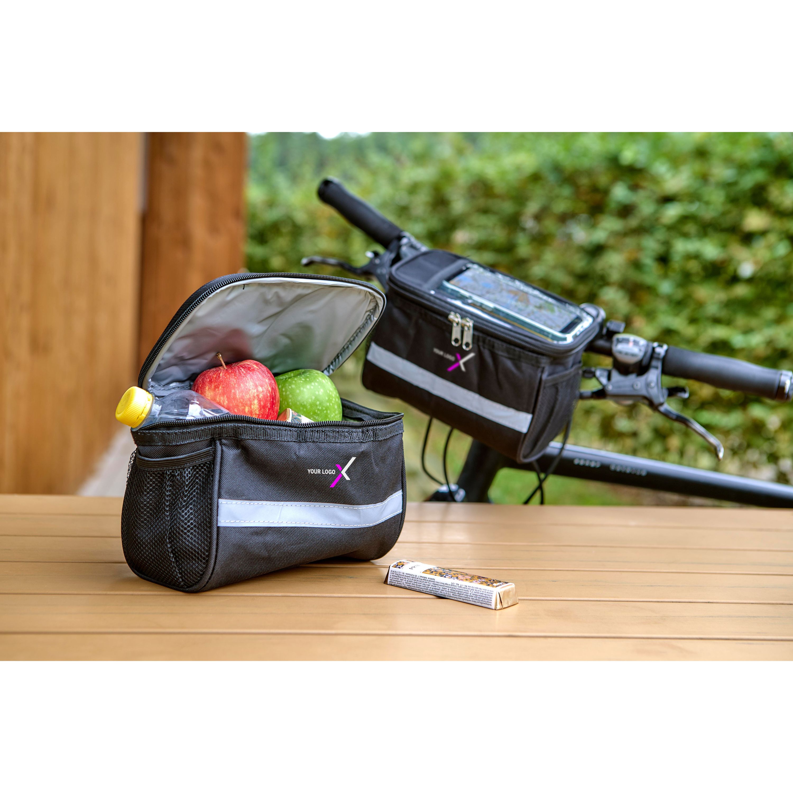Fahrradlenker-Kühltasche aus Polyester Prisha - schwarz-144