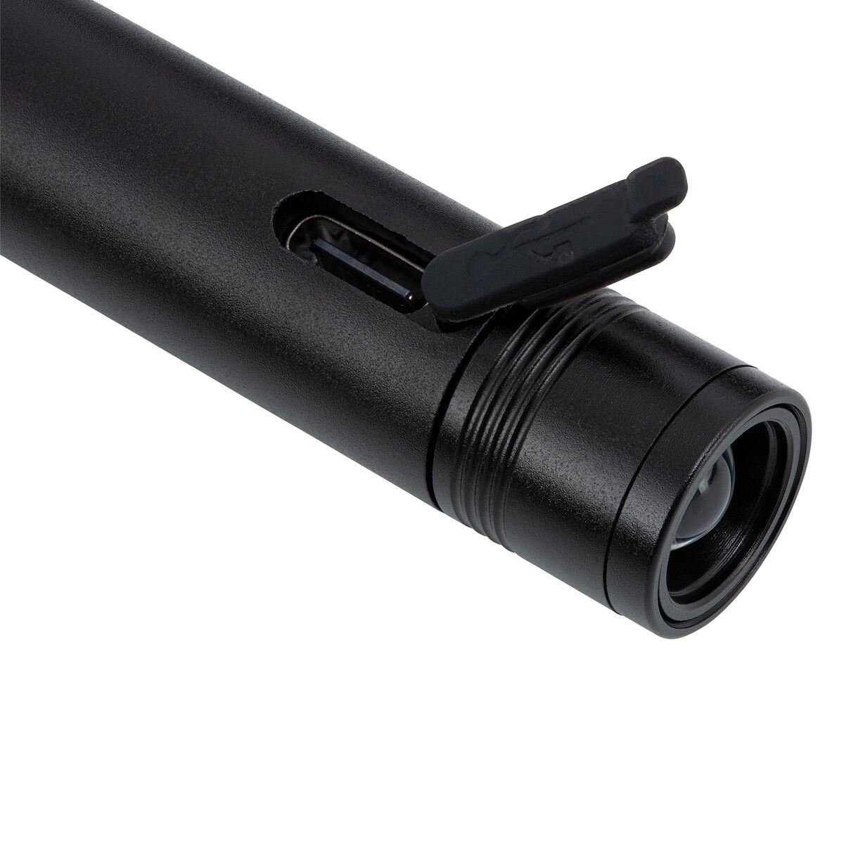 Schlüsselanhänger mit wiederaufladbare LED Taschenlampe PORTO LIGHT - schwarz-204