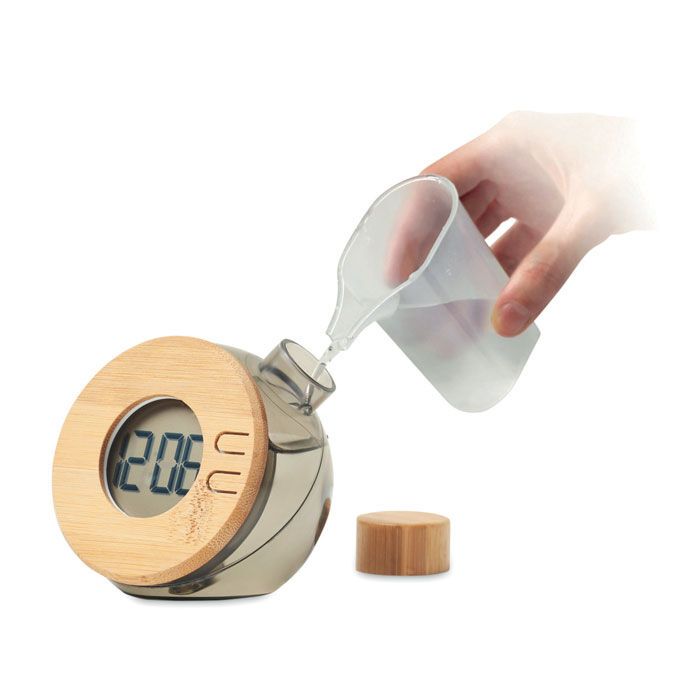 Wasserbetriebene LCD-Uhr DROPPY LUX - transparent grau-904