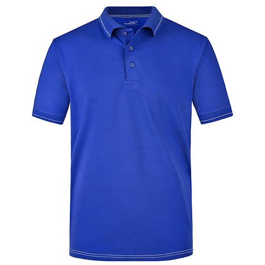 Men´s Elastic Polo - royal - white-217