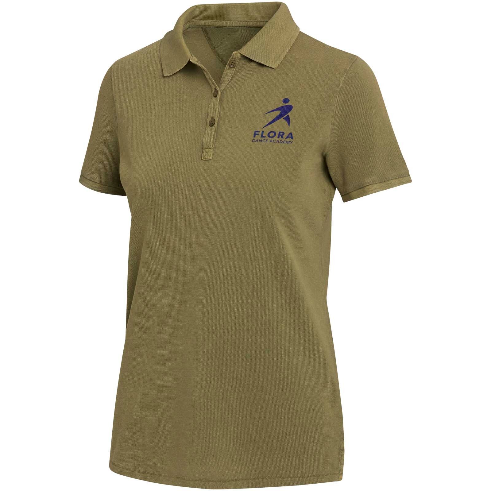 Calgary Poloshirt für Damen im Washed Look, 200 g/m2 - waldgrün-597