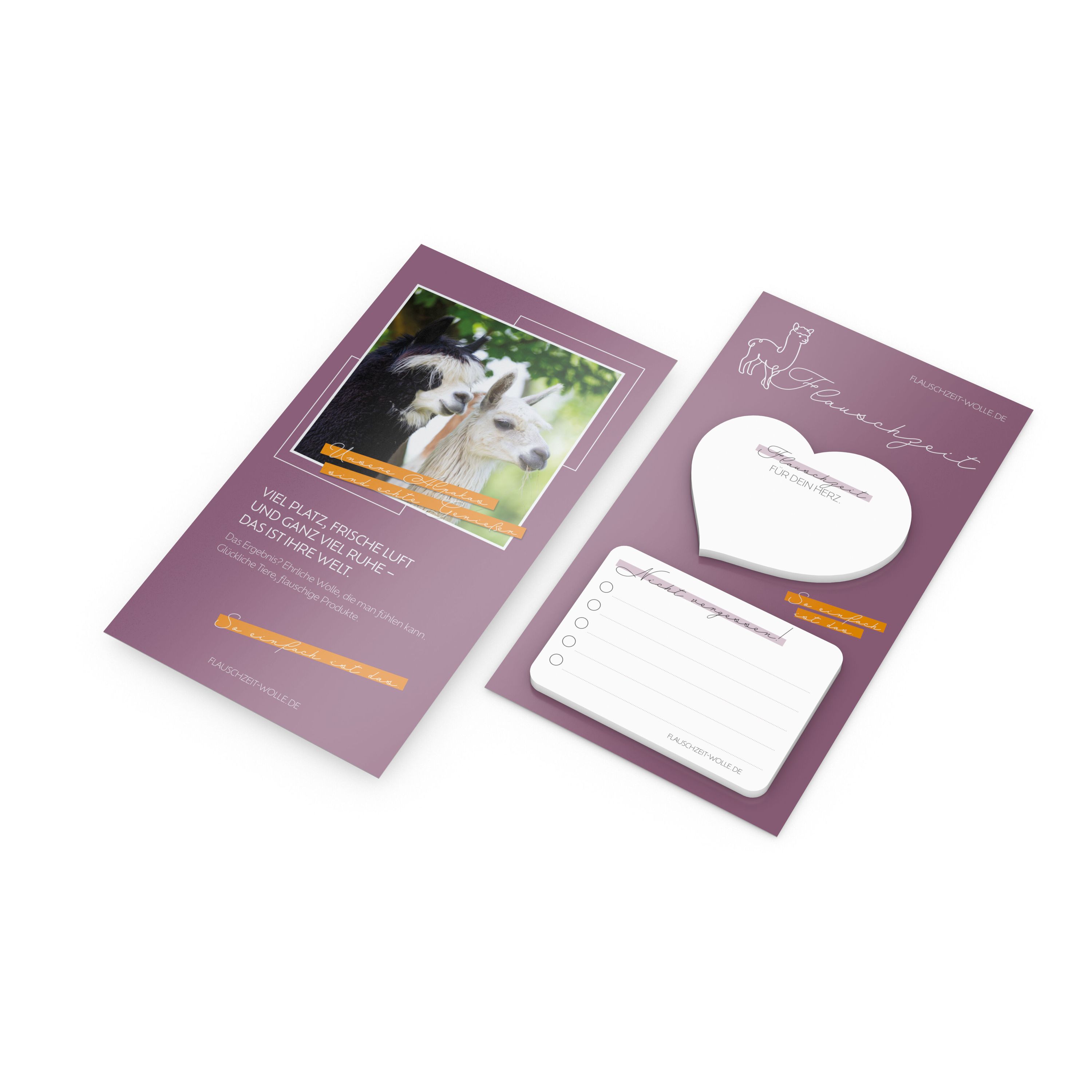 Haftnotiz-Karte Note-Card Form, Herz – Rechteck mit Rundungen-223