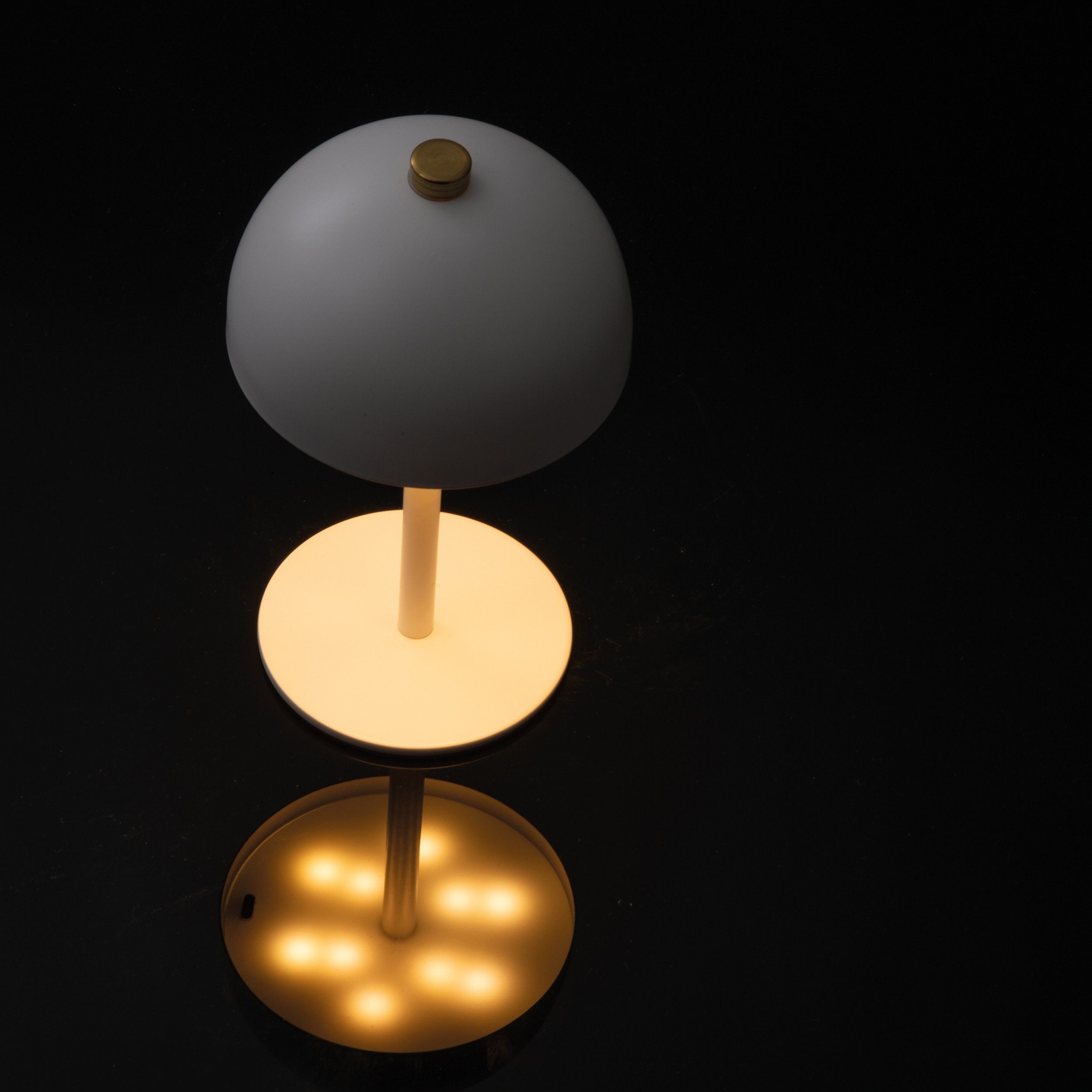 Tischlampe aus Edelstahl  - weiß-99