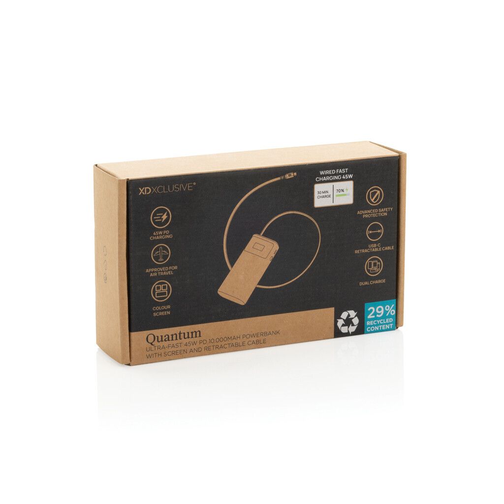 Quantum RCS Ultra-Fast 45W 10.000mAh Powerbank mit Display - grau-910