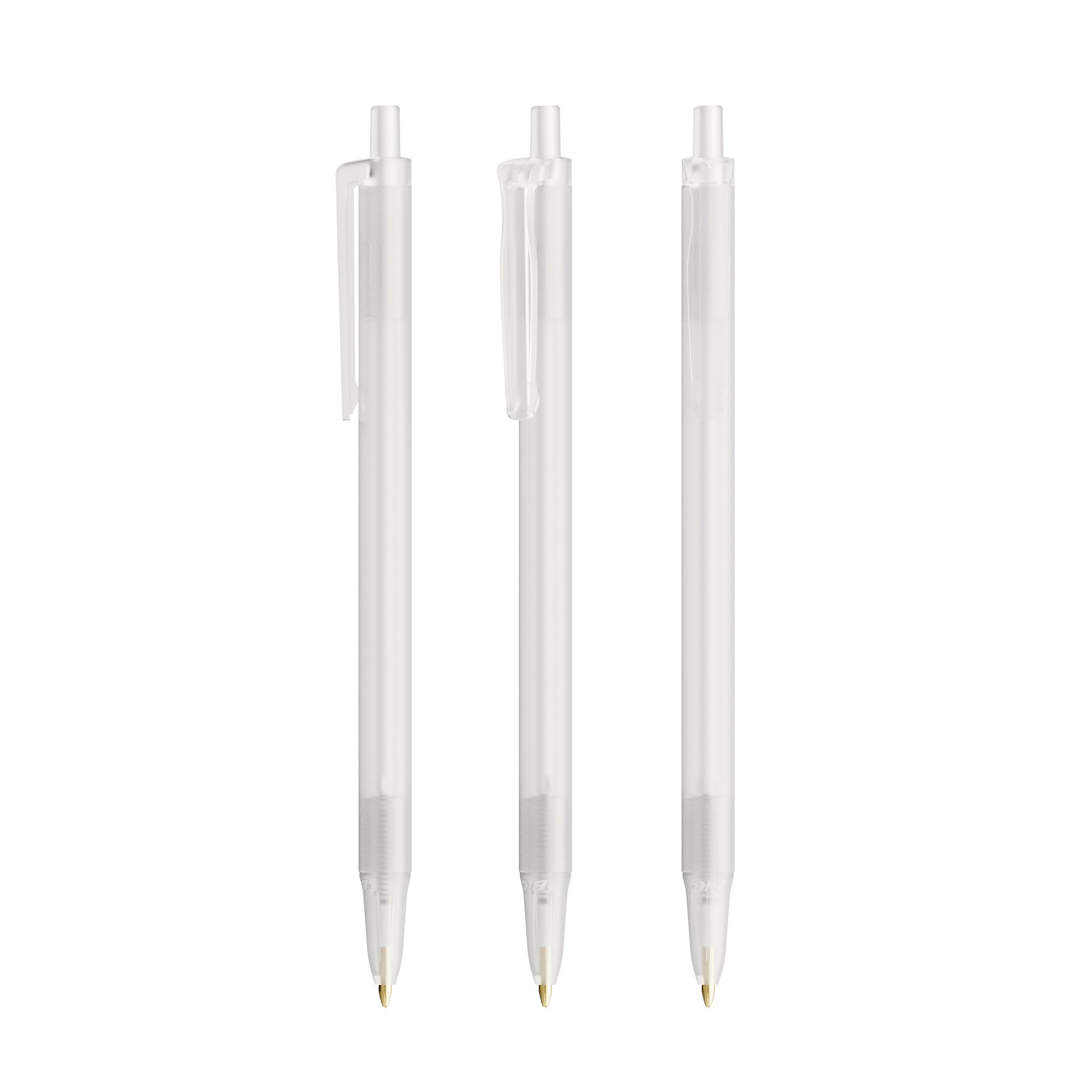 BIC® Clic Stic Kugelschreiber, Mine schwarz - gefrostetes weiß-543