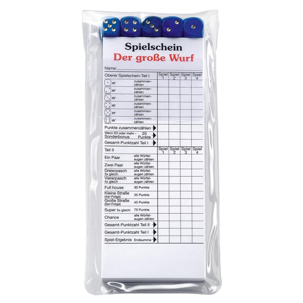 Würfelspiel Der große Wurf im Etui - weiß-762