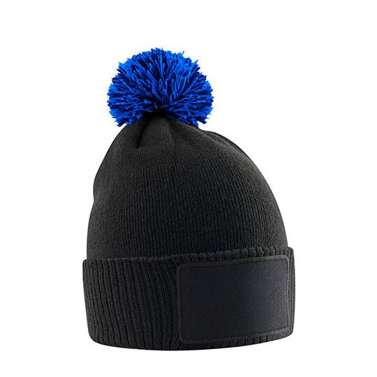 Kids Snowstar Patch Beanie - black - bright royal-98