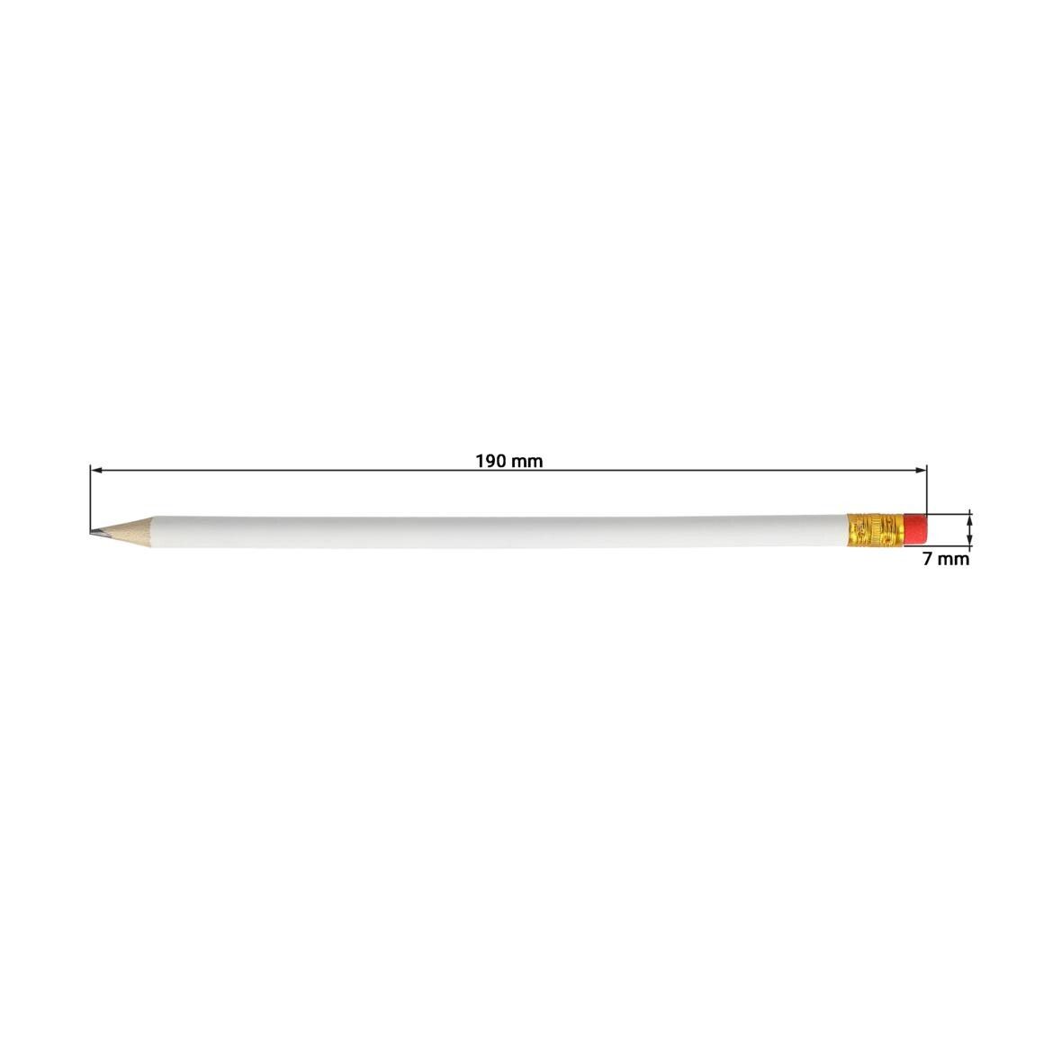 Bleistift White mit Radiergummi - weiß-876